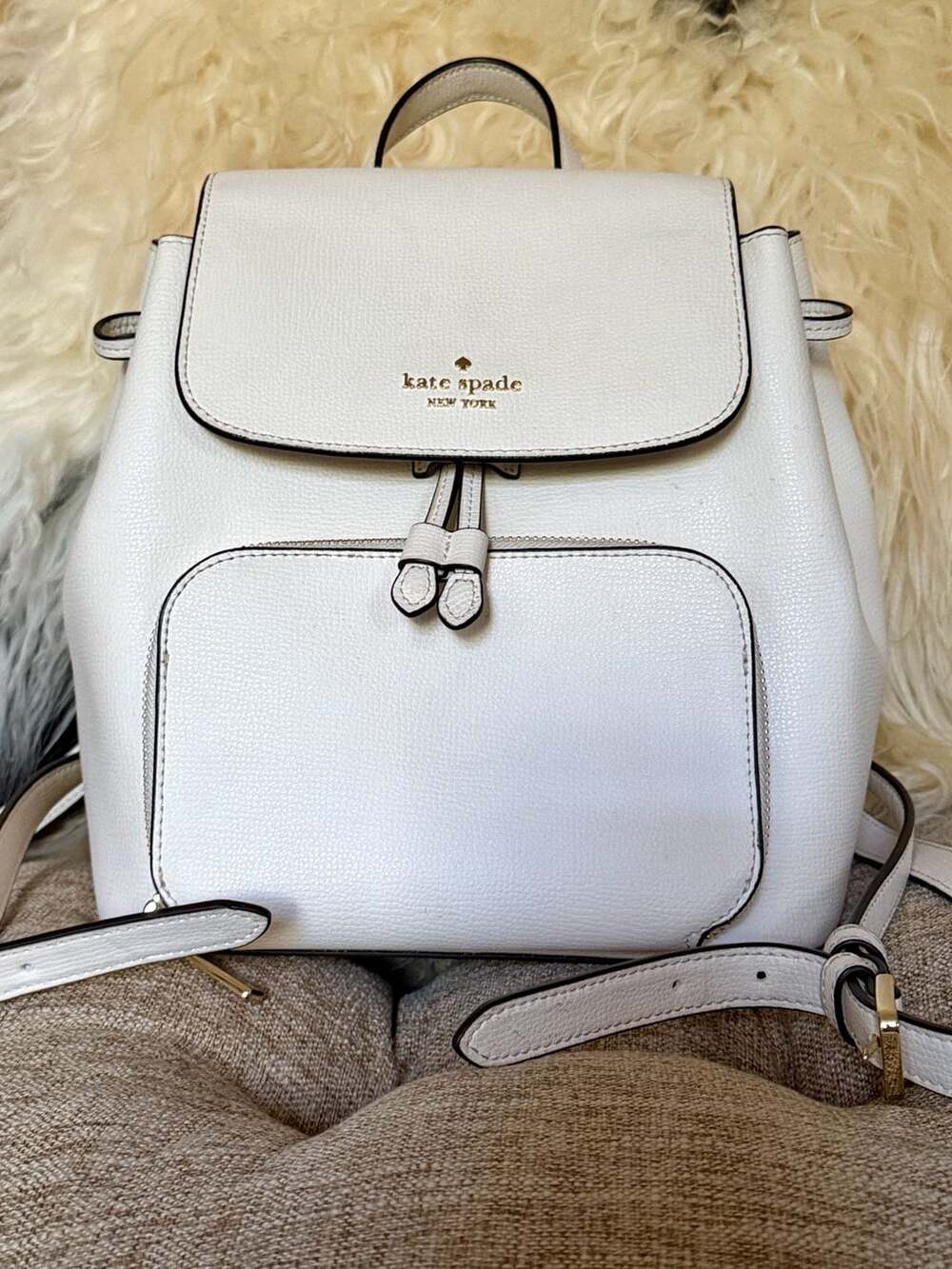 Kate Spade New York Kristi Medium Flap Backpack Leather Bag